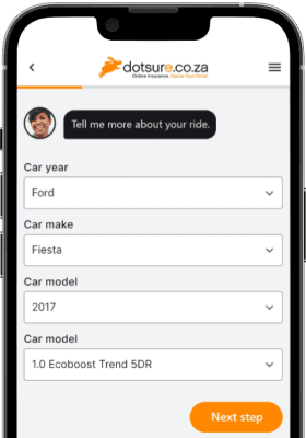 An image of the vehicle quoting website.
