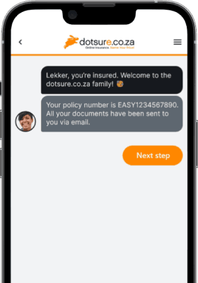 An image of the vehicle quoting website with a finalized quote.