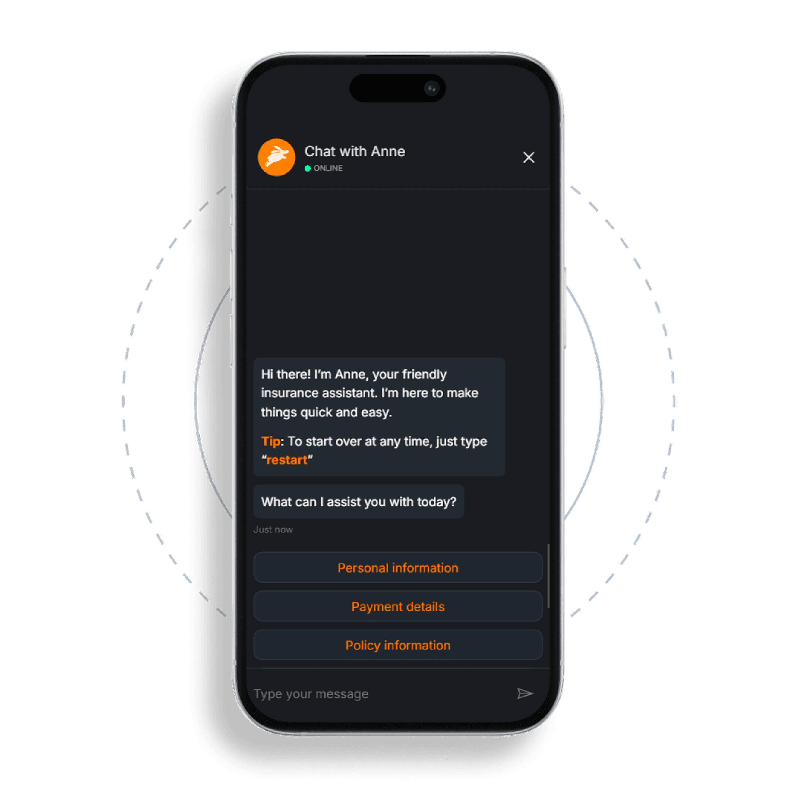 An example of a chatbot conversation.