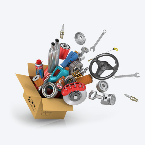 Box of car parts.